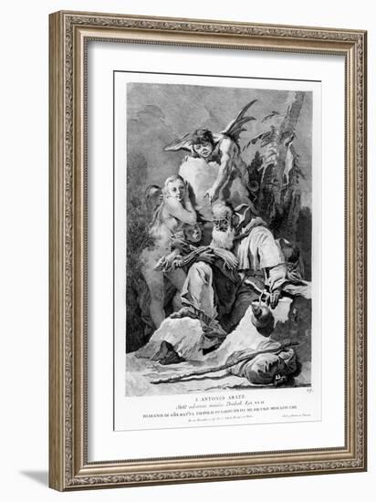 St. Anthony Abbot Enduring the Temptations of the Devil-Giovanni Battista Tiepolo-Framed Giclee Print