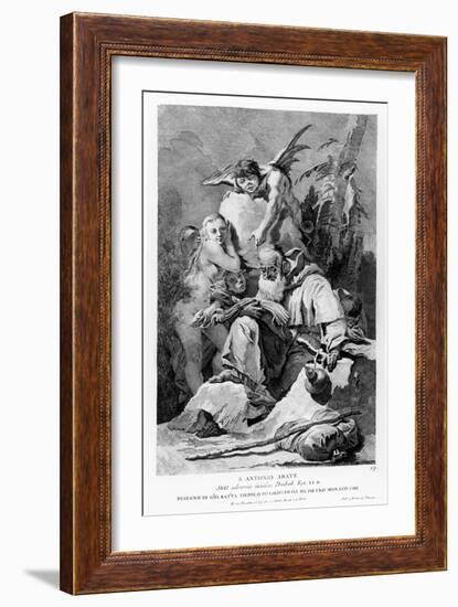 St. Anthony Abbot Enduring the Temptations of the Devil-Giovanni Battista Tiepolo-Framed Giclee Print