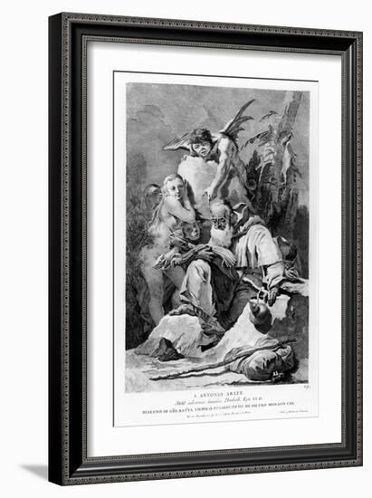 St. Anthony Abbot Enduring the Temptations of the Devil-Giovanni Battista Tiepolo-Framed Giclee Print