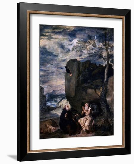 St Anthony and St Paul, the Hermit, 1645-Diego Velazquez-Framed Giclee Print