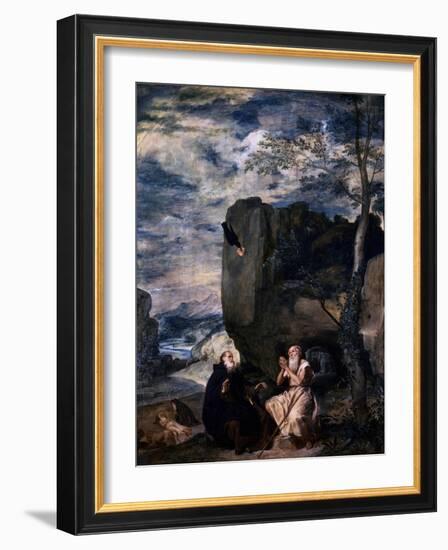 St Anthony and St Paul, the Hermit, 1645-Diego Velazquez-Framed Giclee Print