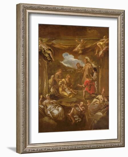 St. Anthony of Padua Healing a Young Man-Luca Giordano-Framed Giclee Print