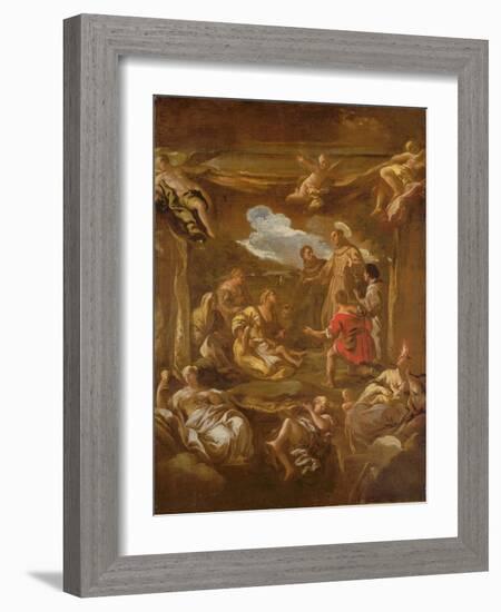 St. Anthony of Padua Healing a Young Man-Luca Giordano-Framed Giclee Print