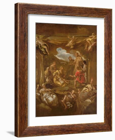 St. Anthony of Padua Healing a Young Man-Luca Giordano-Framed Giclee Print