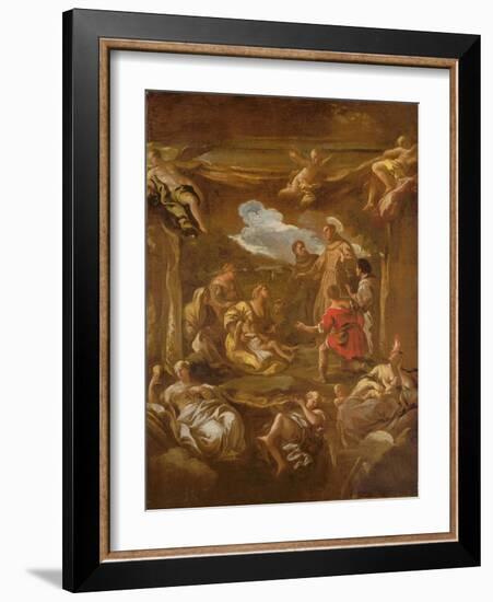 St. Anthony of Padua Healing a Young Man-Luca Giordano-Framed Giclee Print