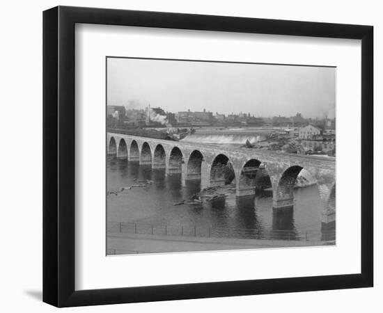 St. Anthony's Falls and Stone Arch Bridge-null-Framed Photographic Print
