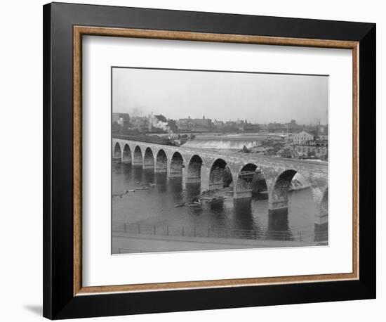 St. Anthony's Falls and Stone Arch Bridge-null-Framed Photographic Print