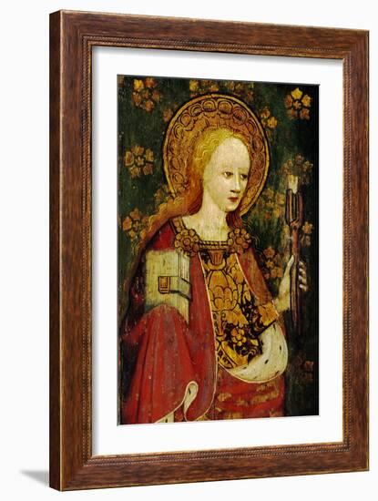 St. Apollonia, Holding a Pair of Pincers and a Tooth, Detail of the Rood Screen, St. Michael's…-null-Framed Giclee Print