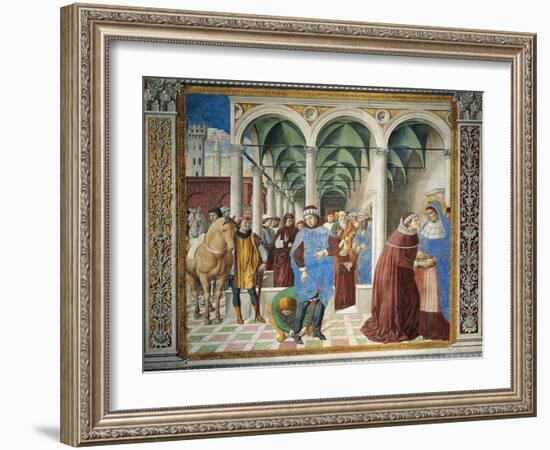 St. Augustine Arriving in Milan, Detail from Stories of St. Augustine, 1465-Benozzo Gozzoli-Framed Giclee Print