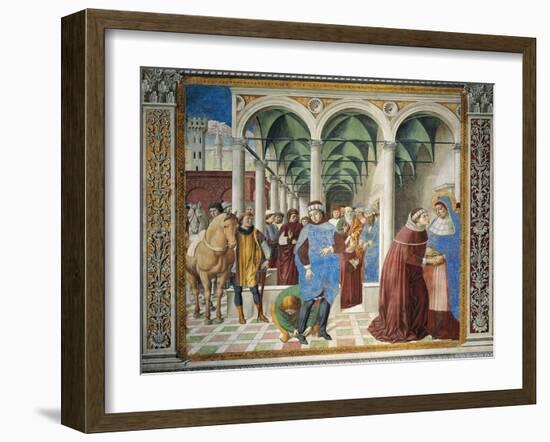 St. Augustine Arriving in Milan, Detail from Stories of St. Augustine, 1465-Benozzo Gozzoli-Framed Giclee Print