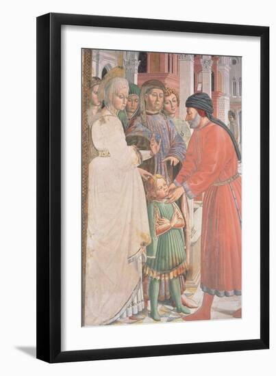 St. Augustine as a Boy, from the Life of St. Augustine-Benozzo di Lese di Sandro Gozzoli-Framed Giclee Print