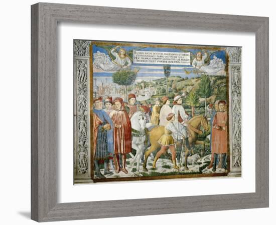 St. Augustine Departing Rome for Milan, Stories of St. Augustine, 1465-Benozzo Gozzoli-Framed Giclee Print