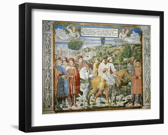 St. Augustine Departing Rome for Milan, Stories of St. Augustine, 1465-Benozzo Gozzoli-Framed Giclee Print