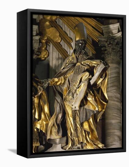 St Augustine, Detail from Chair of St Peter, 1556-1565-Gian Lorenzo Bernini-Framed Premier Image Canvas