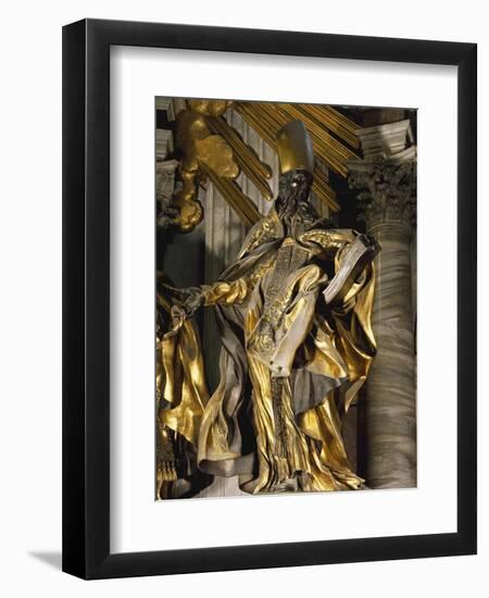 St Augustine, Detail from Chair of St Peter, 1556-1565-Gian Lorenzo Bernini-Framed Giclee Print