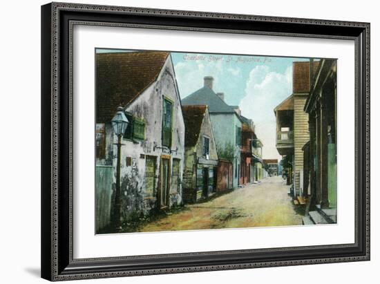 St. Augustine, Florida - Charlotte Street Scene-Lantern Press-Framed Art Print