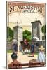 St. Augustine, Florida - City Gates-Lantern Press-Mounted Art Print
