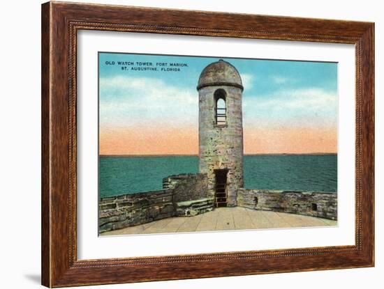 St. Augustine, Florida - Fort Marion Old Watchtower Scene-Lantern Press-Framed Art Print