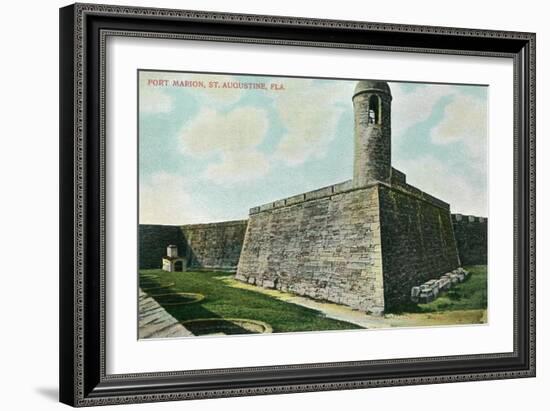 St. Augustine, Florida - Fort Marion Scene-Lantern Press-Framed Art Print