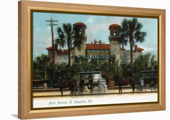 St. Augustine, Florida - Hotel Alcazar Exterior View-Lantern Press-Framed Stretched Canvas