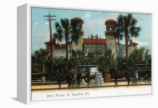 St. Augustine, Florida - Hotel Alcazar Exterior View-Lantern Press-Framed Stretched Canvas