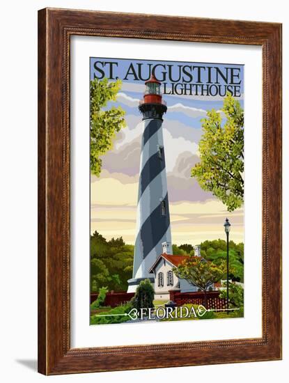 St. Augustine, Florida Lighthouse-Lantern Press-Framed Art Print