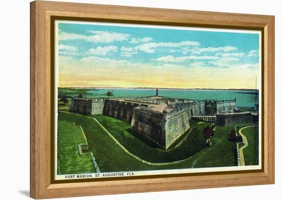 St. Augustine, Florida - Panoramic View of Fort Marion-Lantern Press-Framed Stretched Canvas