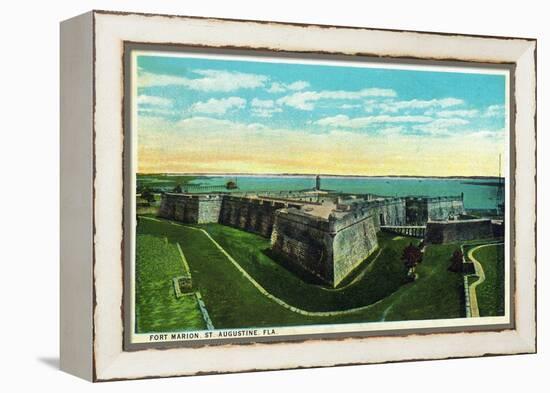 St. Augustine, Florida - Panoramic View of Fort Marion-Lantern Press-Framed Stretched Canvas