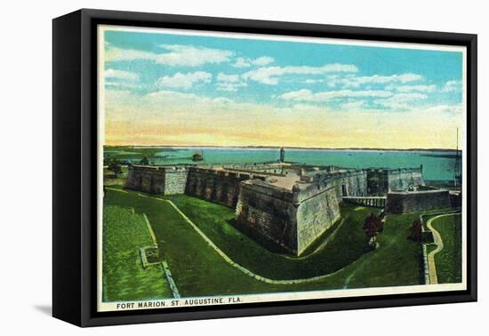 St. Augustine, Florida - Panoramic View of Fort Marion-Lantern Press-Framed Stretched Canvas