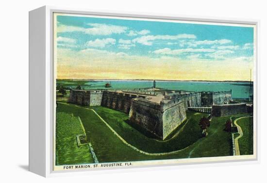 St. Augustine, Florida - Panoramic View of Fort Marion-Lantern Press-Framed Stretched Canvas