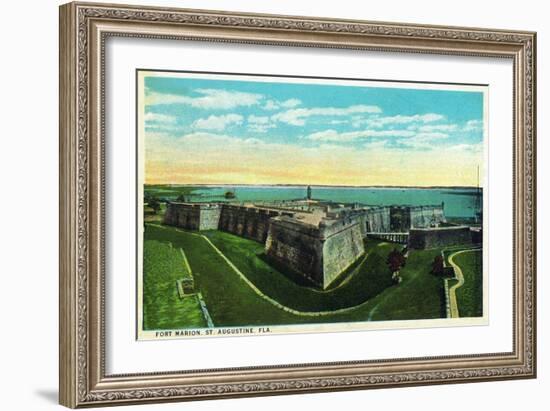 St. Augustine, Florida - Panoramic View of Fort Marion-Lantern Press-Framed Art Print