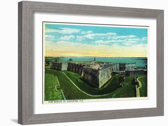 St. Augustine, Florida - Panoramic View of Fort Marion-Lantern Press-Framed Art Print