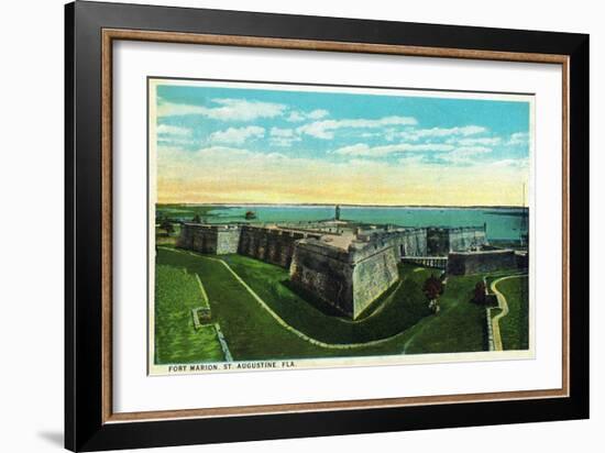 St. Augustine, Florida - Panoramic View of Fort Marion-Lantern Press-Framed Art Print