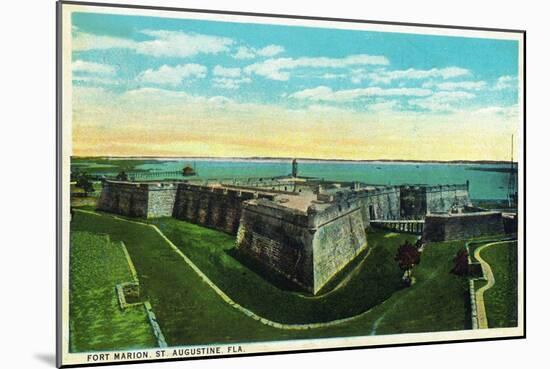 St. Augustine, Florida - Panoramic View of Fort Marion-Lantern Press-Mounted Art Print