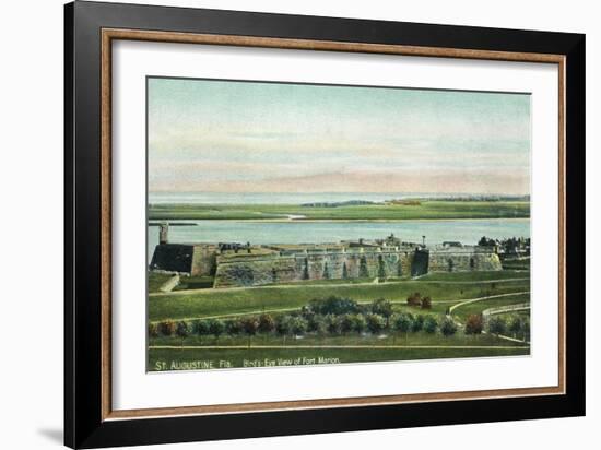 St. Augustine, Florida - Panoramic View of Fort Marion-Lantern Press-Framed Art Print