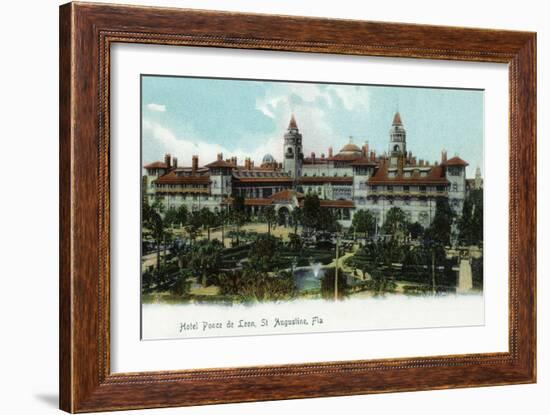 St. Augustine, Florida - Panoramic View of Hotel Ponce De Leon-Lantern Press-Framed Art Print