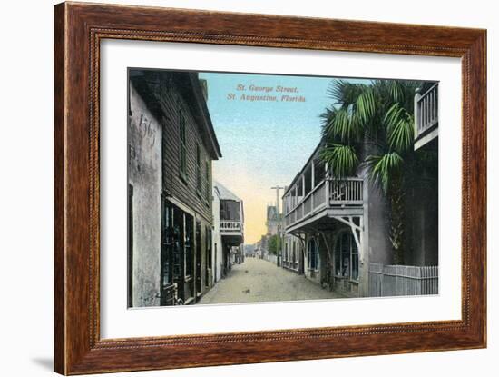 St. Augustine, Florida - St. George Street Scene-Lantern Press-Framed Art Print