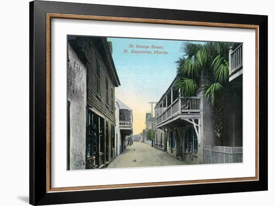 St. Augustine, Florida - St. George Street Scene-Lantern Press-Framed Art Print