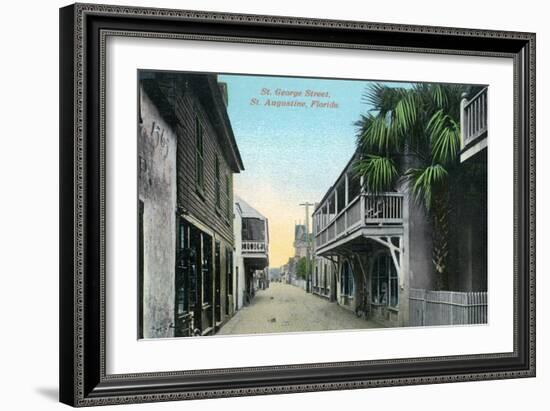 St. Augustine, Florida - St. George Street Scene-Lantern Press-Framed Art Print