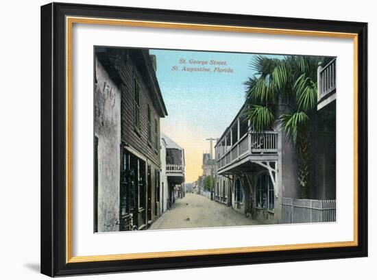 St. Augustine, Florida - St. George Street Scene-Lantern Press-Framed Art Print