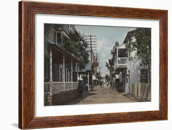 St. Augustine, Florida - View of St. George St. No.1-Lantern Press-Framed Art Print