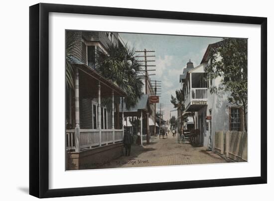 St. Augustine, Florida - View of St. George St. No.1-Lantern Press-Framed Art Print