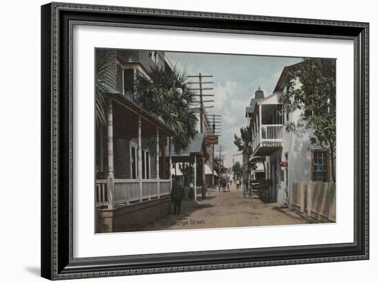 St. Augustine, Florida - View of St. George St. No.1-Lantern Press-Framed Art Print