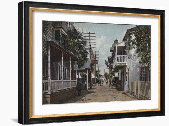 St. Augustine, Florida - View of St. George St. No.1-Lantern Press-Framed Art Print