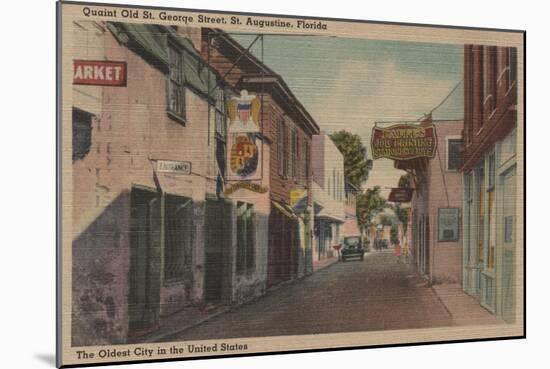St. Augustine, Florida - View of St. George St. No.2-Lantern Press-Mounted Art Print