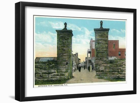 St. Augustine, Florida - View of the City Gates-Lantern Press-Framed Art Print