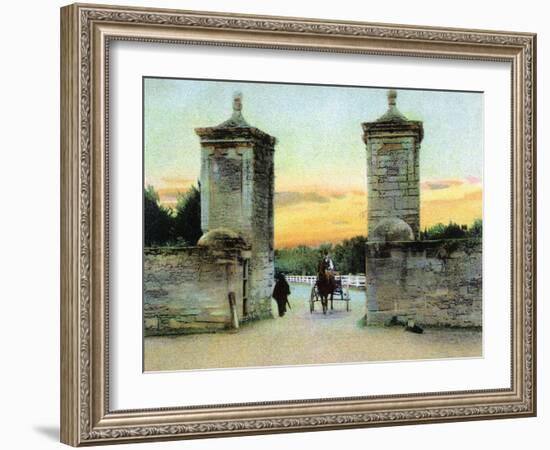 St. Augustine, Florida - View of the Old City Gate-Lantern Press-Framed Art Print