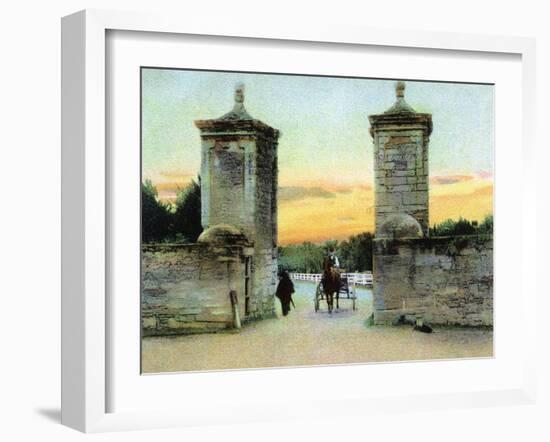 St. Augustine, Florida - View of the Old City Gate-Lantern Press-Framed Art Print