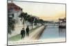St. Augustine, Florida - View of the Sea Wall and Bath House-Lantern Press-Mounted Art Print