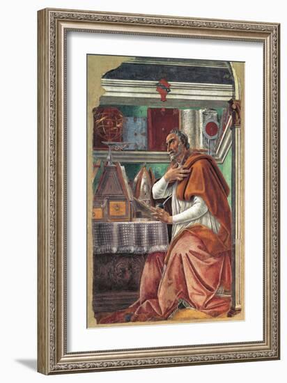 St Augustine in His Cell-Sandro Botticelli-Framed Giclee Print